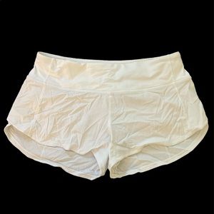 White lululemon speed up shorts